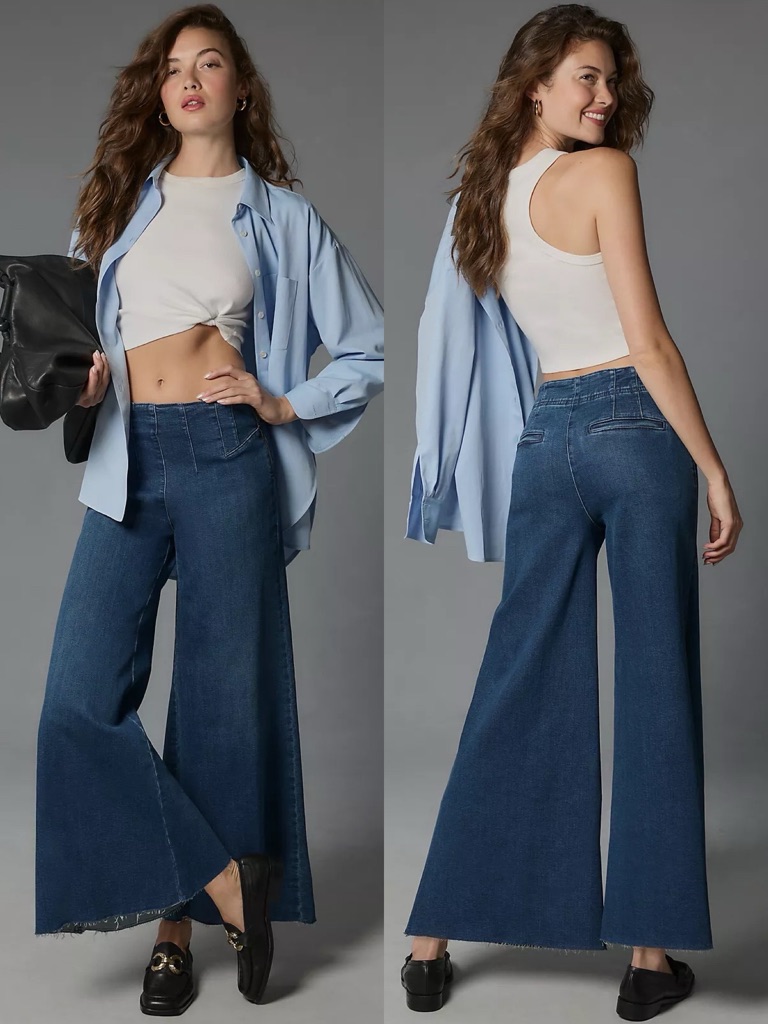 Anthropologie Pilcro A-Line Trapeze High Rise Wide Leg Jeans